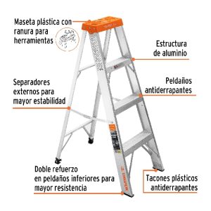 ESCALERA DE TIJERA TIPO II DE 3 PELDAÑOS