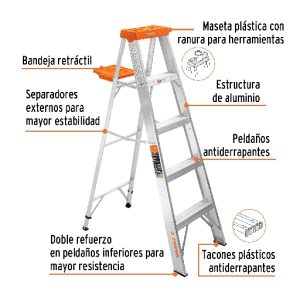 ESCALERA DE TIJERA TIPO II DE 4 PELDAÑOS