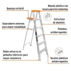 ESCALERA DE TIJERA TIPO II DE 5 PELDAÑOS