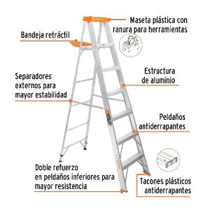 ESCALERA DE TIJERA TIPO II DE 6 PELDAÑOS