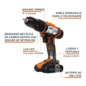 ROTOMARTILLO INALAMBRICO 1/2 DE 20V TRUPER ROTO20A