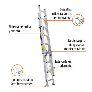 ESCALERA DE EXTENSION DE 16 PELDAÑOS
