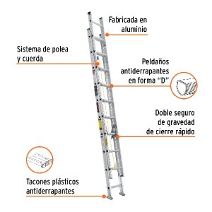 ESCALERA DE EXTENSION DE 20 PELDAÑOS