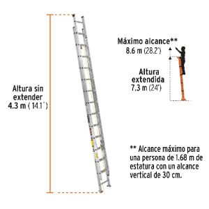ESCALERA DE EXTENSION DE 28 PELDAÑOS