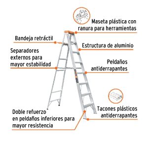 ESCALERA DE TIJERA TIPO II DE 7 PELDAÑOS