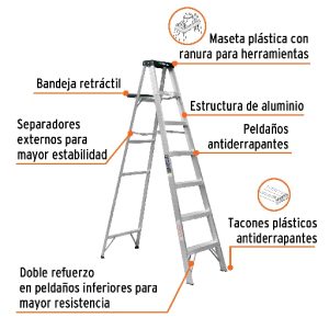 ESCALERA DE TIJERA TIPO III DE 6 PELDAÑOS