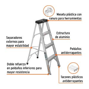 ESCALERA DE TIJERA TIPO III DE 3 PELDAÑOS